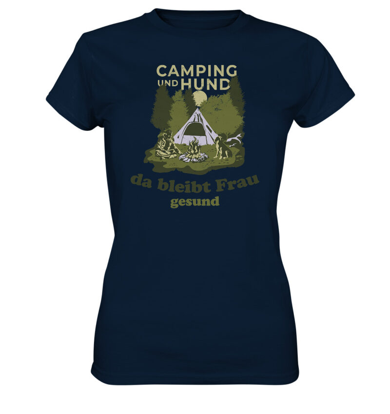 Camping und Hund, da bleibt Frau gesund - Ladies Premium Shirt – Bild 4