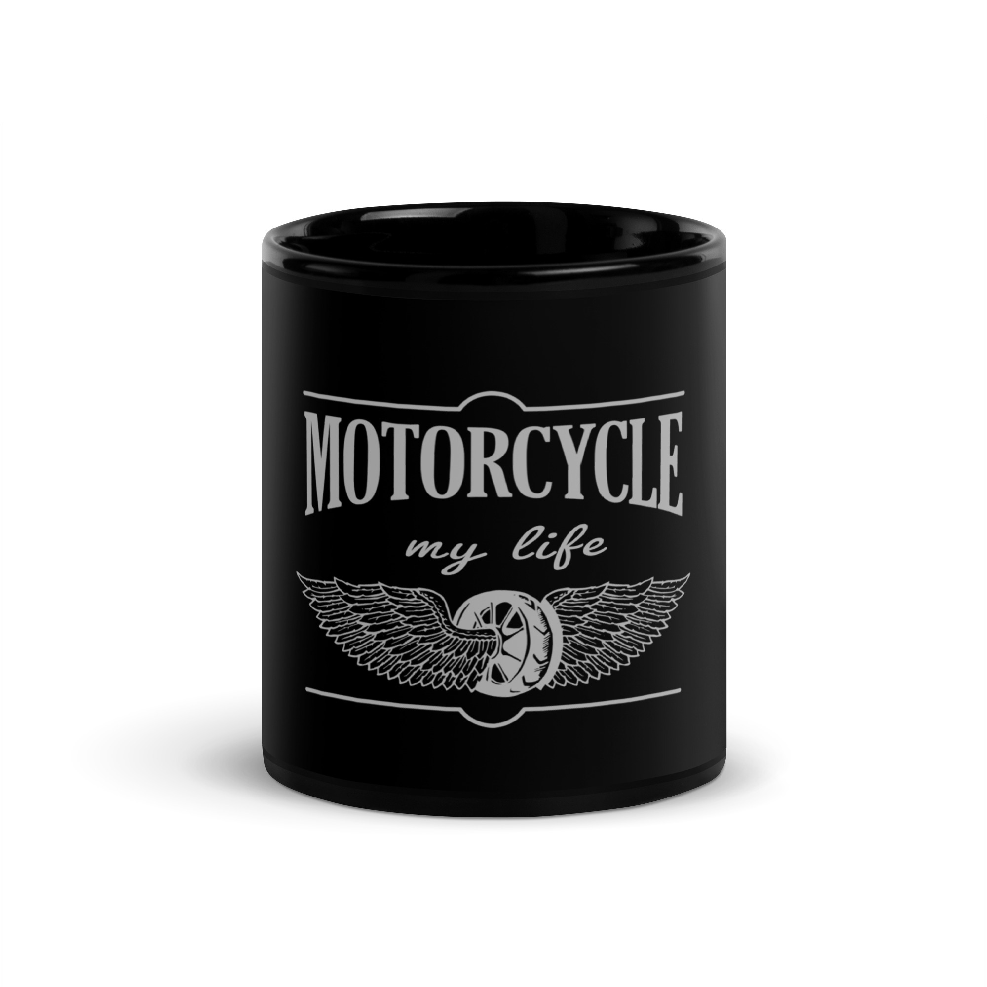 Motorcycle my life – Motorradfahren ist mein Leben – Schwarze glänzende Tasse
