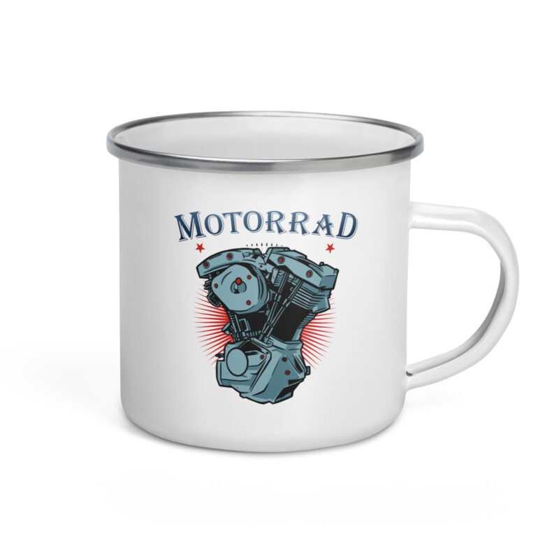 Motorrad - Biker - Emailletasse