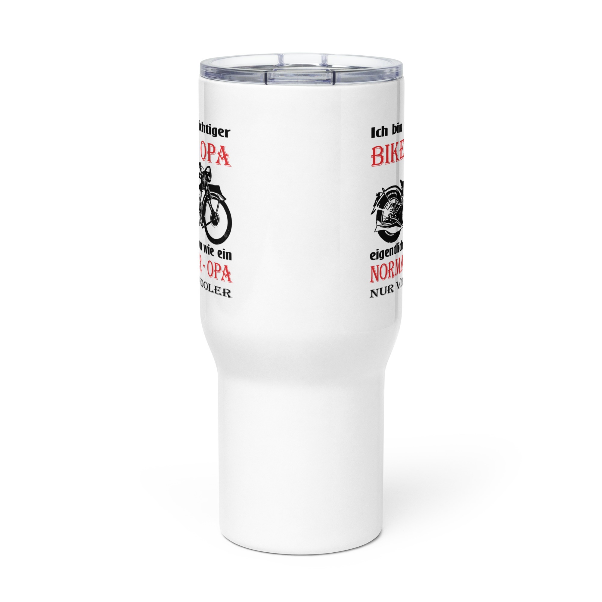 Ich bin ein richtiger Biker - Opa, eigentlich genau wie ein Normaler - Opa, nur viel cooler - Reisebecher mit Griff – Bild 3