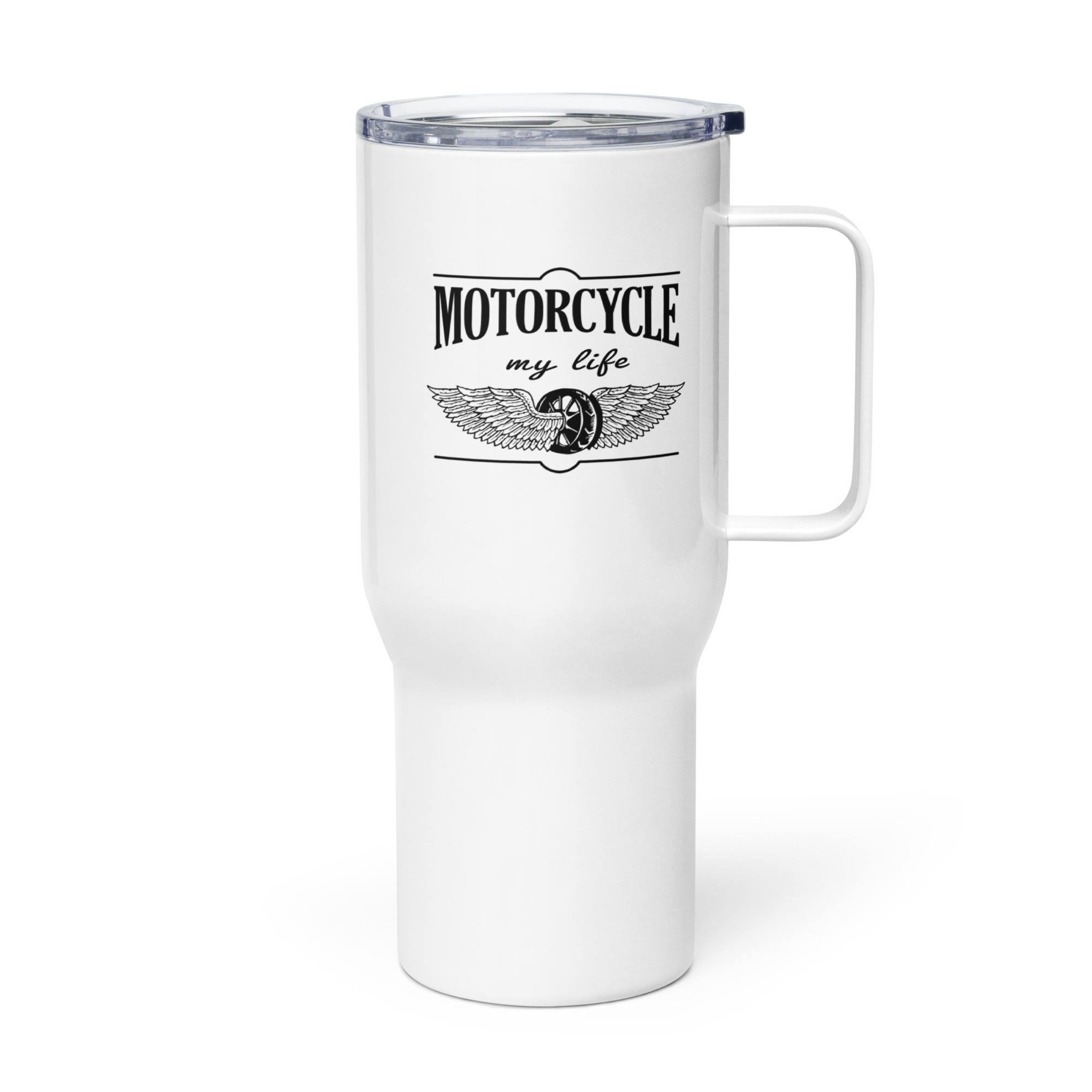 Motorcycle my life - Motorradfahren ist mein Leben - Reisebecher mit Griff
