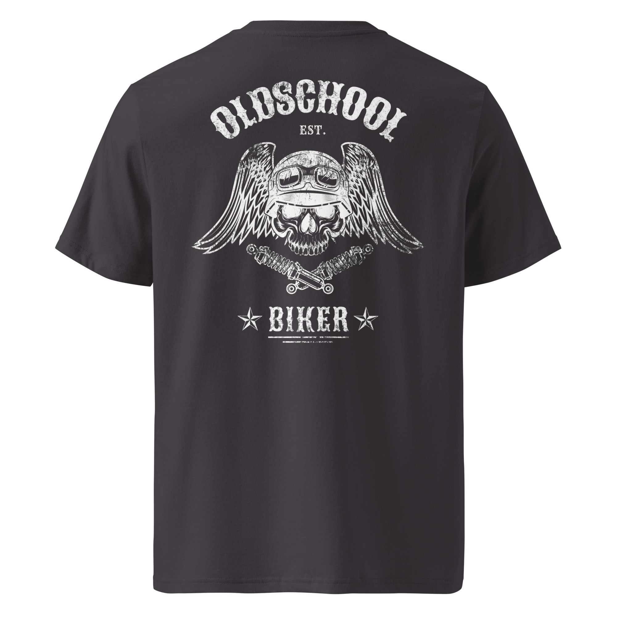 Oldschool Biker - Motorradfahrer der Alten Schule - Unisex-Bio-Baumwoll-T-Shirt – Bild 5