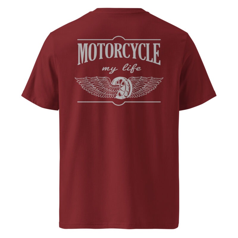 Motorcycle my life – Motorradfahren ist mein Leben – Unisex-Bio-Baumwoll-T-Shirt
