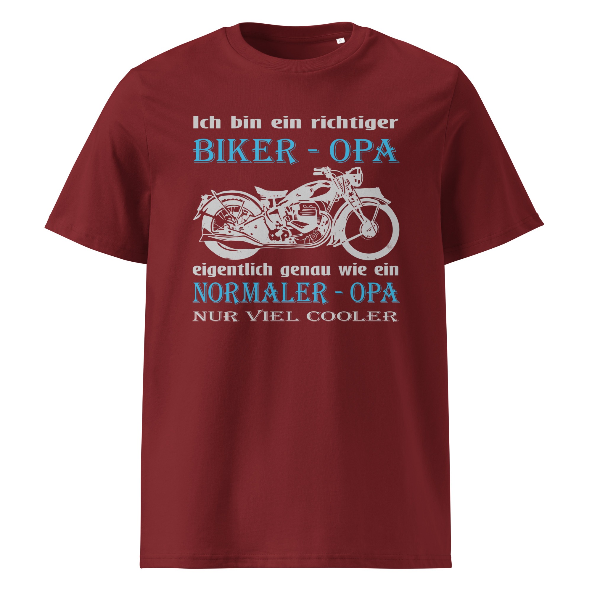 Ich bin ein richtiger Biker – Opa, eigentlich genau wie ein Normaler – Opa, nur viel cooler – Unisex-Bio-Baumwoll-T-Shirt – Bild 3