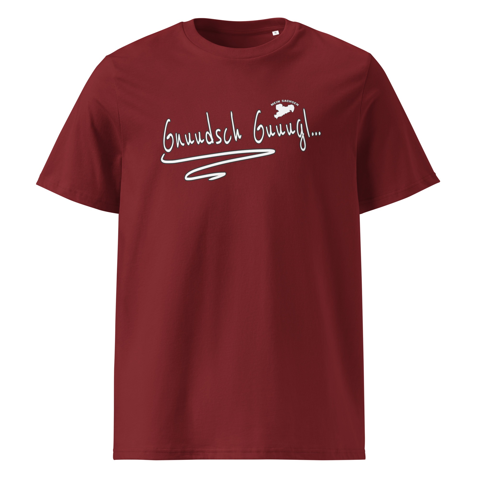 Gnuudsch Guuugl - Knutschkugel - Sächsisch - Spruch - Unisex-Bio-Baumwoll-T-Shirt – Bild 4