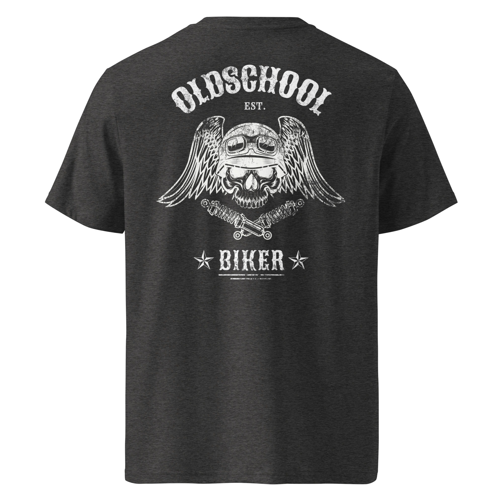 Oldschool Biker - Motorradfahrer der Alten Schule - Unisex-Bio-Baumwoll-T-Shirt