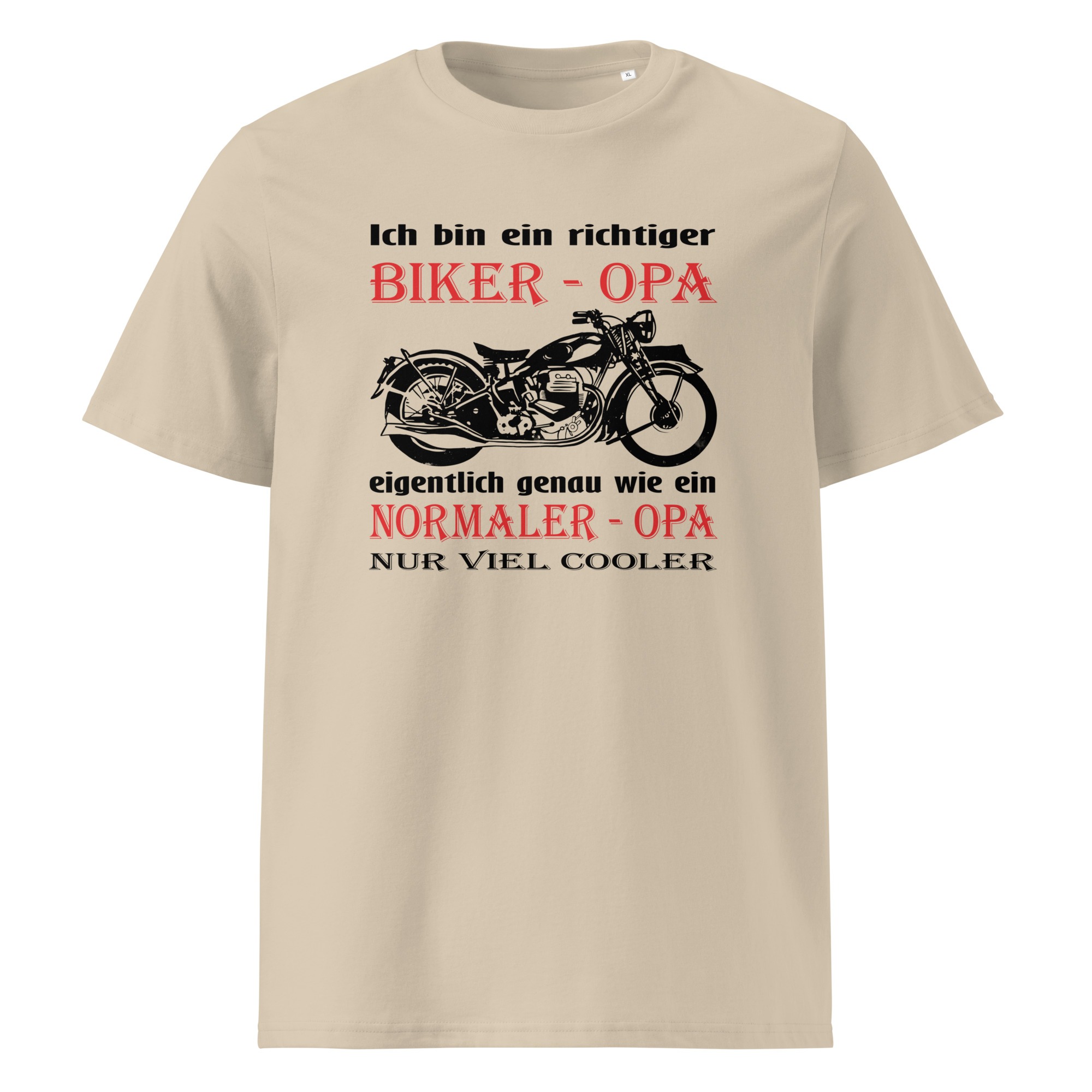 Ich bin ein richtiger Biker - Opa, eigentlich genau wie ein Normaler - Opa, nur viel cooler - Unisex-Bio-Baumwoll-T-Shirt – Bild 4