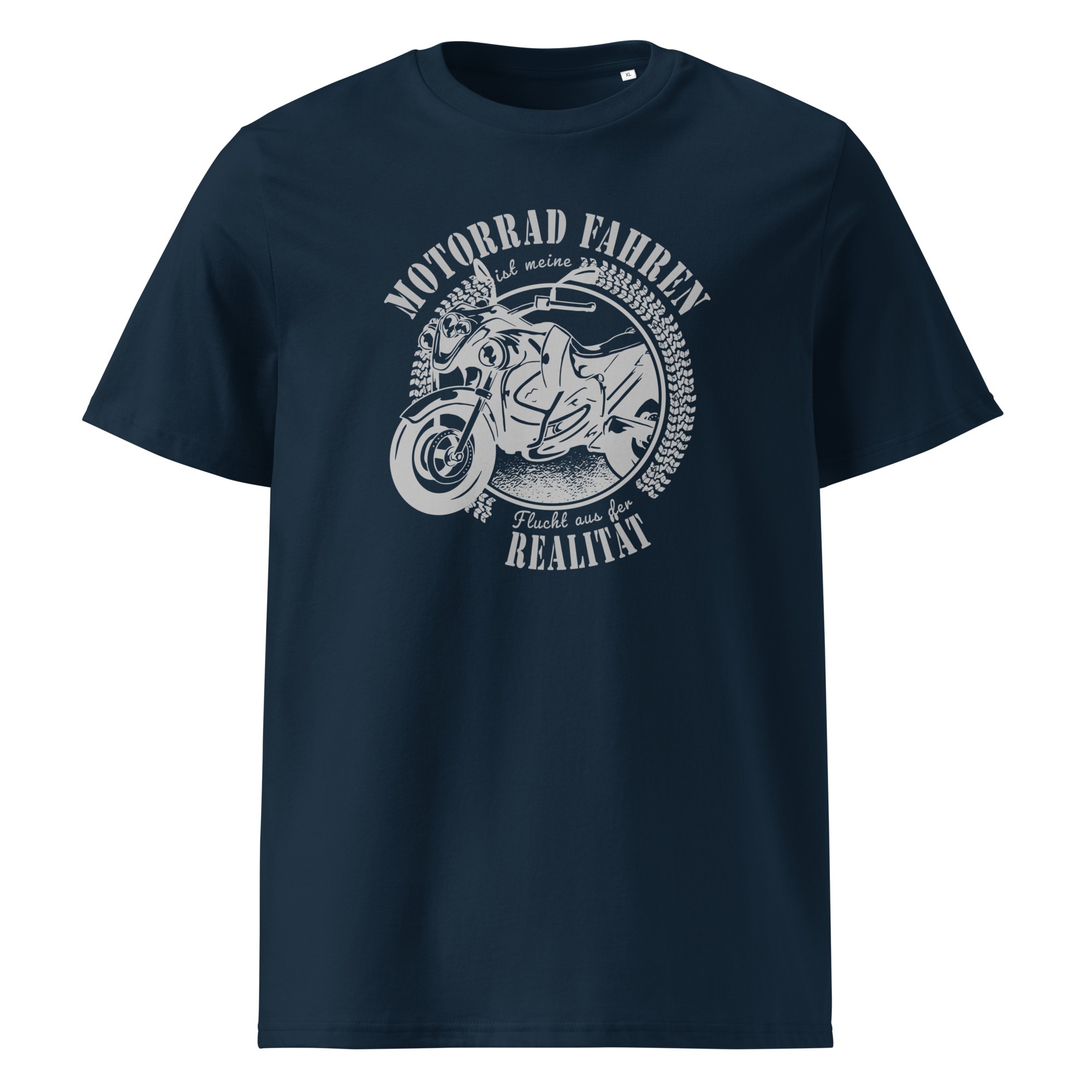 Motorrad fahren ist meine Flucht aus der Realität – Unisex-Bio-Baumwoll-T-Shirt