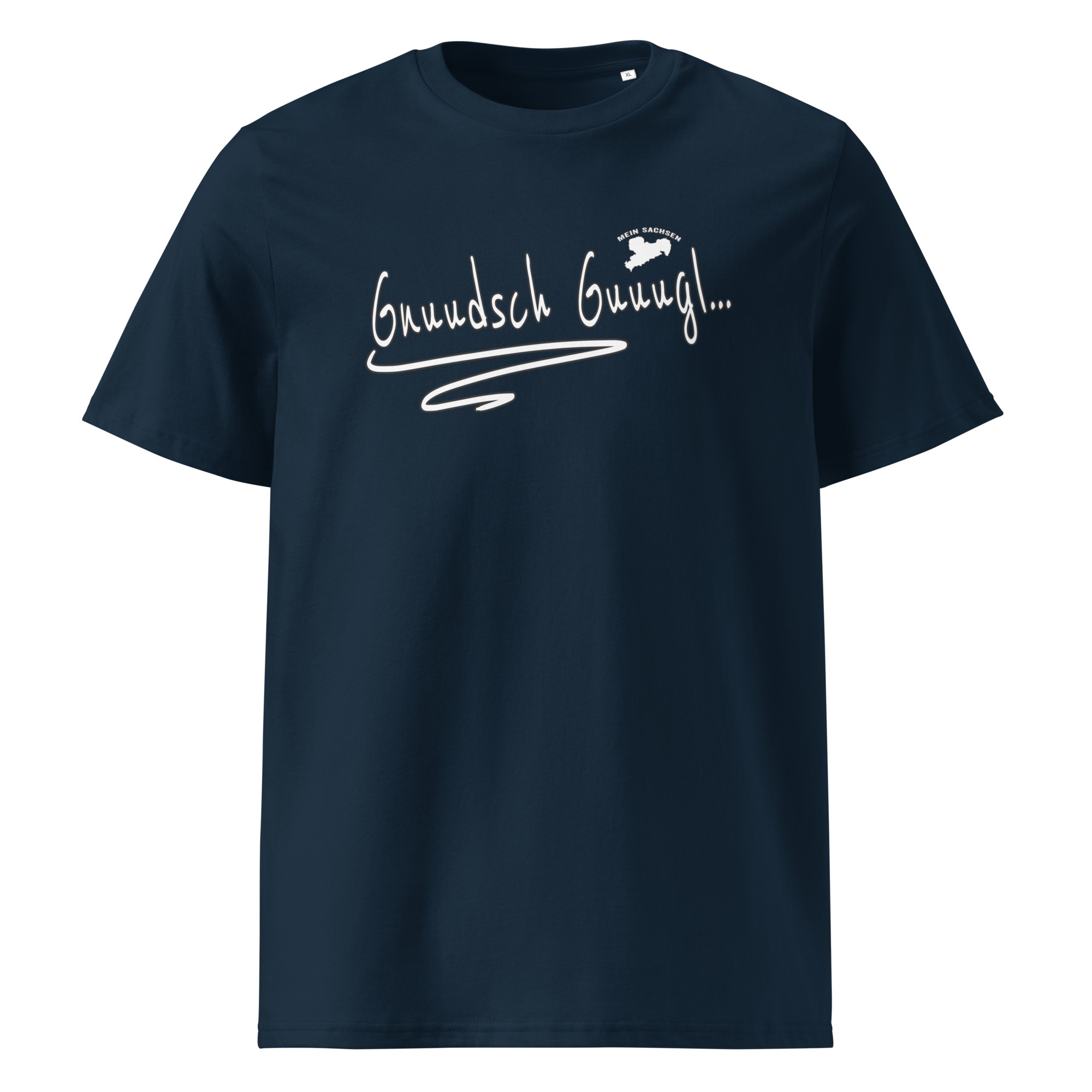 Gnuudsch Guuugl - Knutschkugel - Sächsisch - Spruch - Unisex-Bio-Baumwoll-T-Shirt – Bild 3
