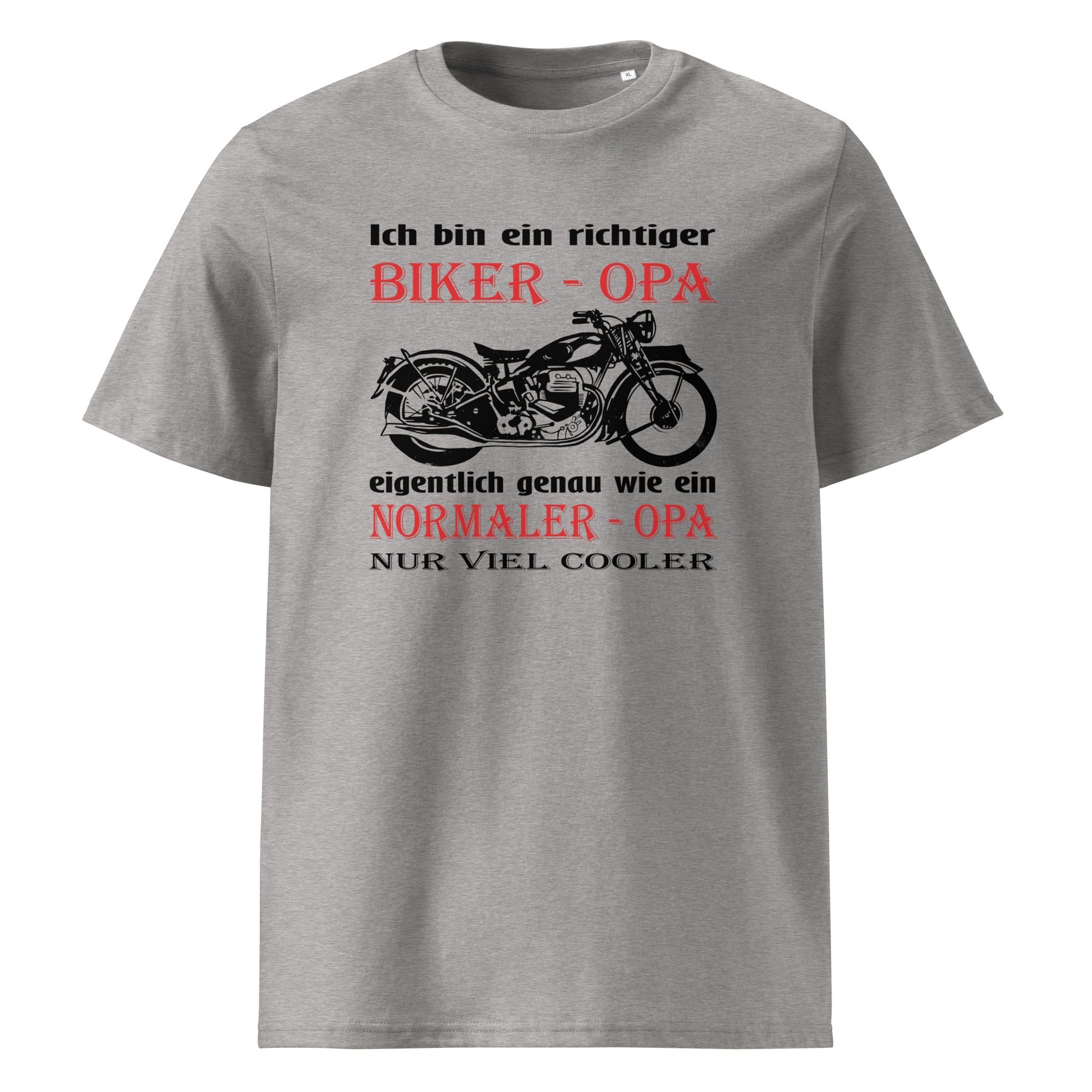 Ich bin ein richtiger Biker - Opa, eigentlich genau wie ein Normaler - Opa, nur viel cooler - Unisex-Bio-Baumwoll-T-Shirt – Bild 3