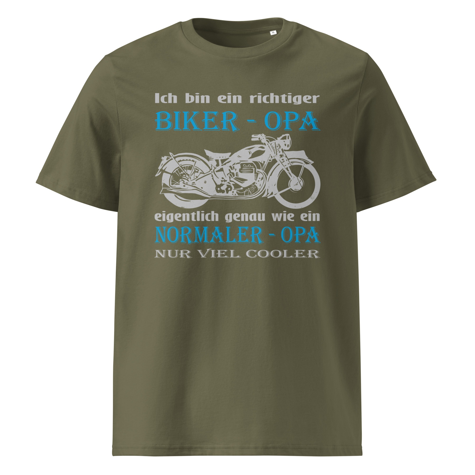 Ich bin ein richtiger Biker – Opa, eigentlich genau wie ein Normaler – Opa, nur viel cooler – Unisex-Bio-Baumwoll-T-Shirt – Bild 7