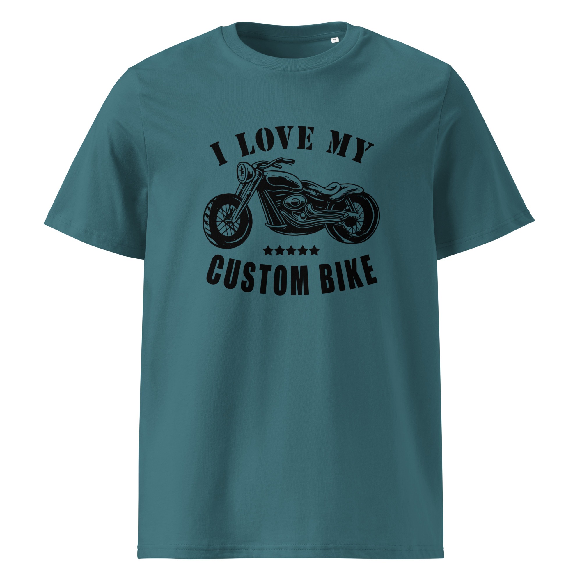 I Love my custom bike - Unisex-Bio-Baumwoll-T-Shirt – Bild 3
