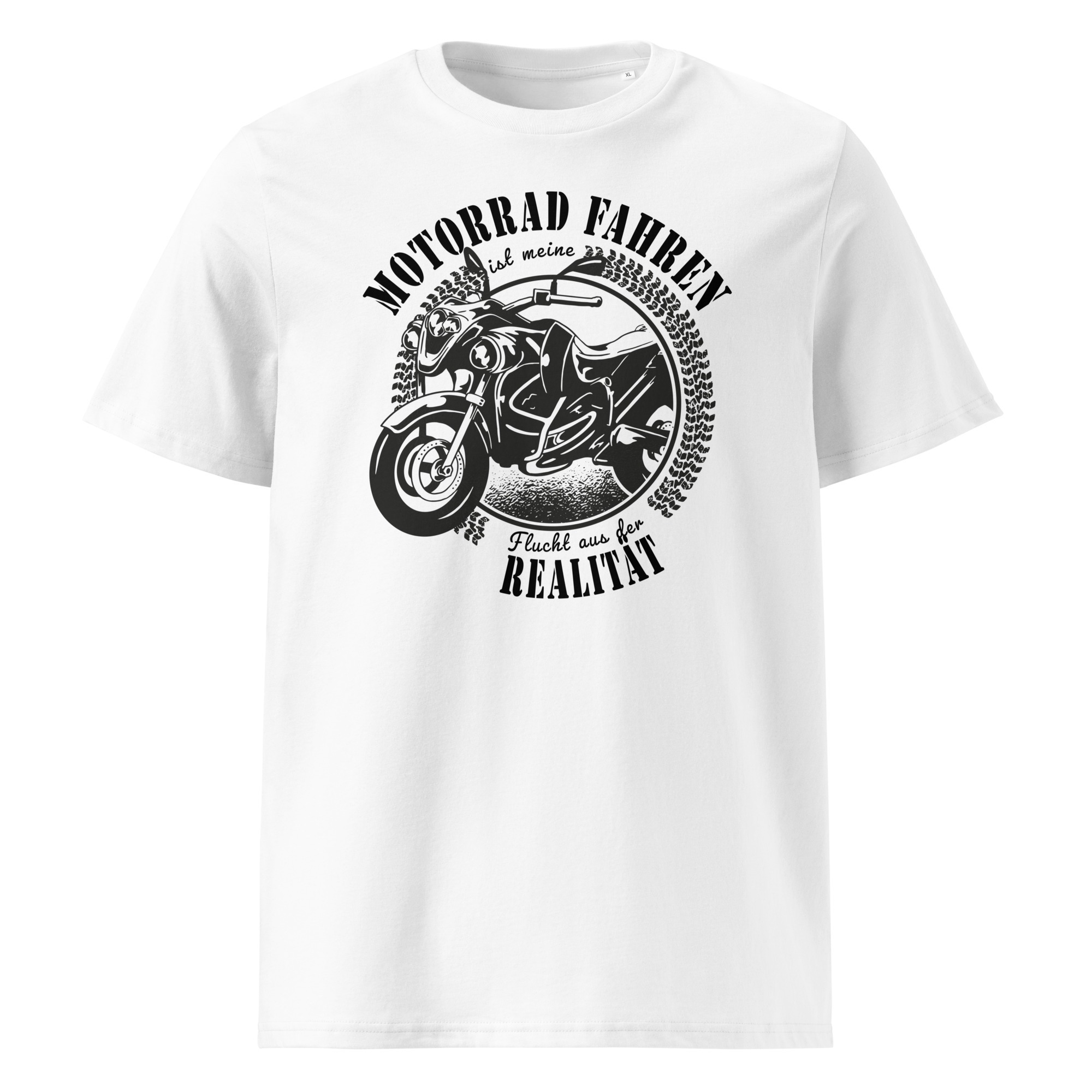 Motorrad fahren ist meine Flucht aus der Realität - Unisex-Bio-Baumwoll-T-Shirt