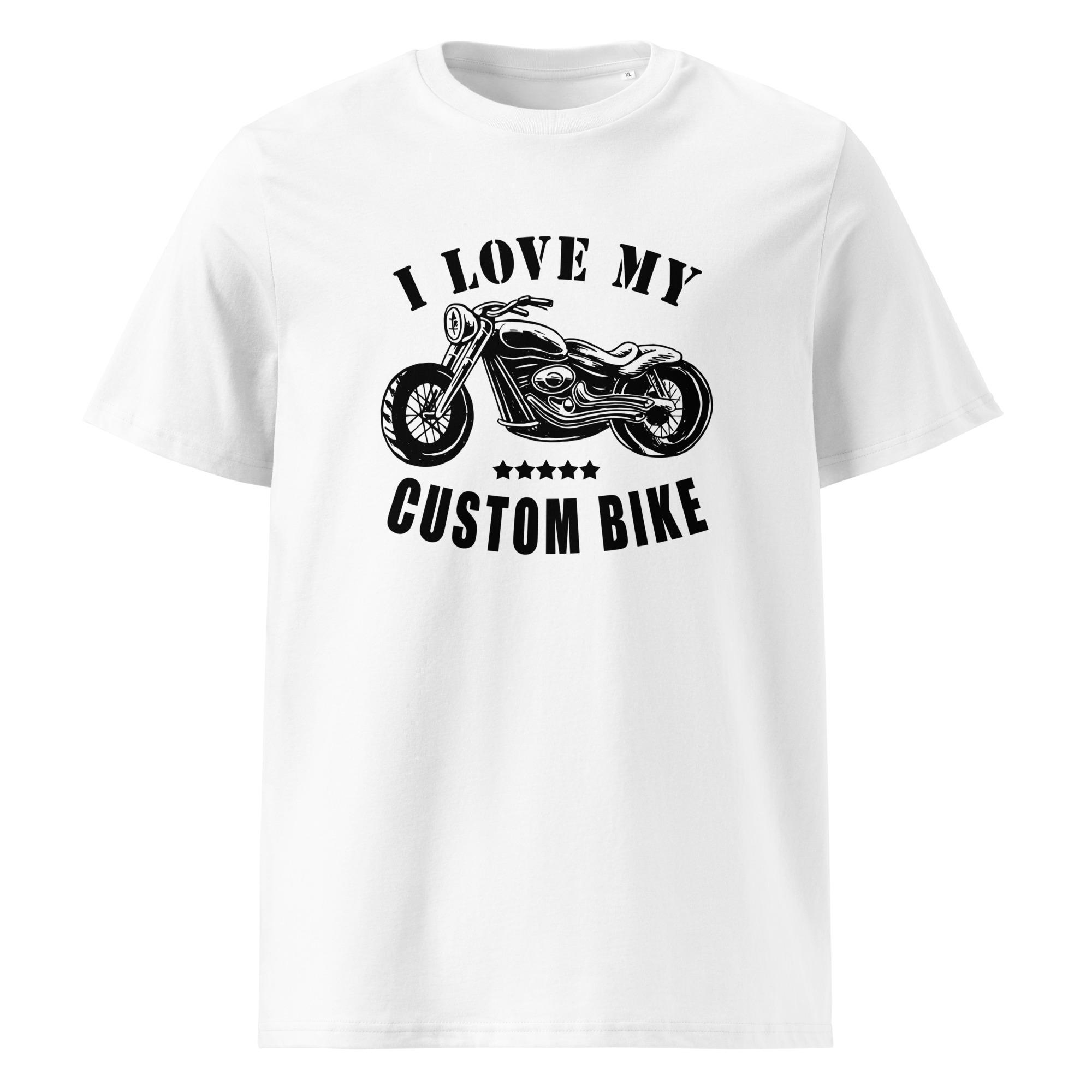 I Love my custom bike - Unisex-Bio-Baumwoll-T-Shirt – Bild 4