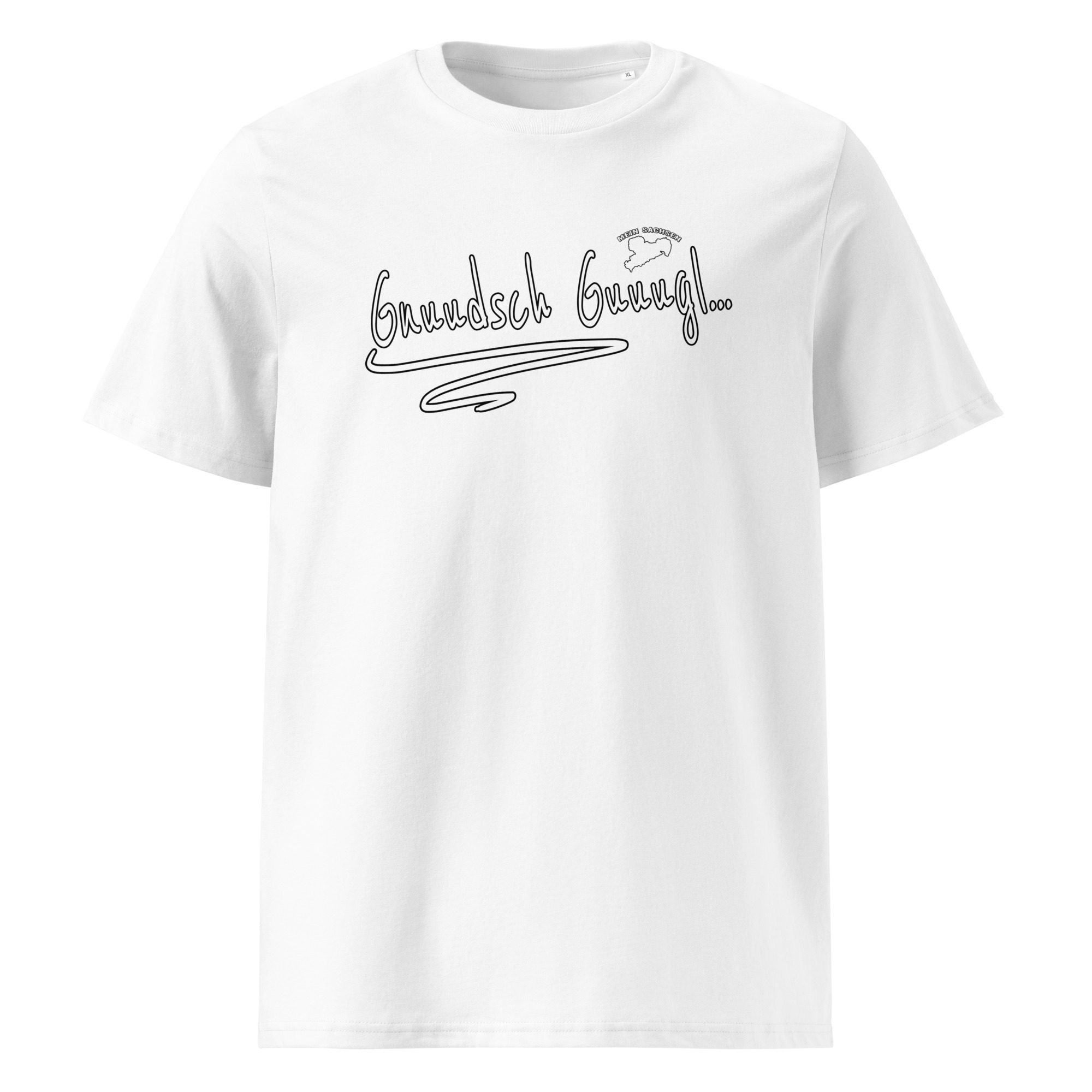 Gnuudsch Guuugl - Knutschkugel - Sächsisch - Spruch - Unisex-Bio-Baumwoll-T-Shirt – Bild 6