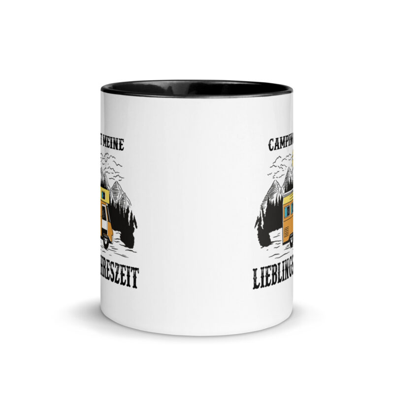 Camping ist meine Lieblingsjahreszeit - Tasse mit farbiger Innenseite – Bild 2