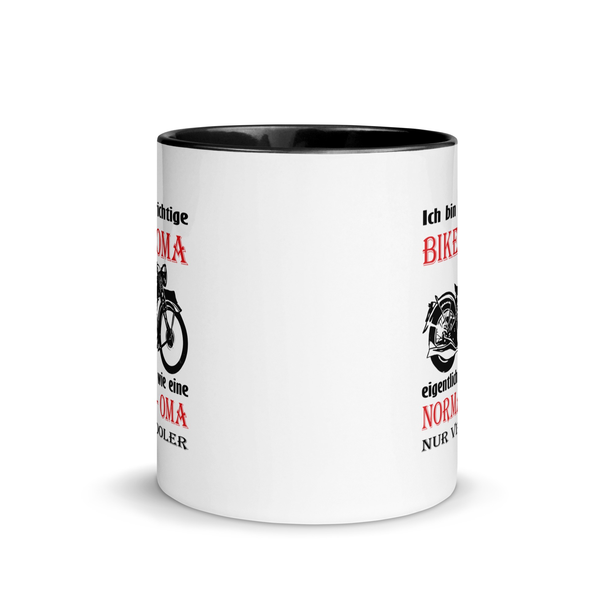 Ich bin eine richtige Biker – Oma, eigentlich genau wie eine Normale – Oma, nur viel cooler – Tasse mit farbiger Innenseite – Bild 3