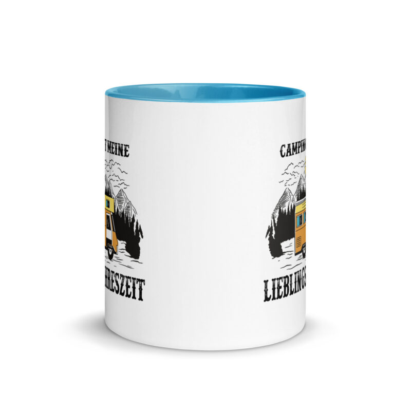 Camping ist meine Lieblingsjahreszeit - Tasse mit farbiger Innenseite – Bild 11