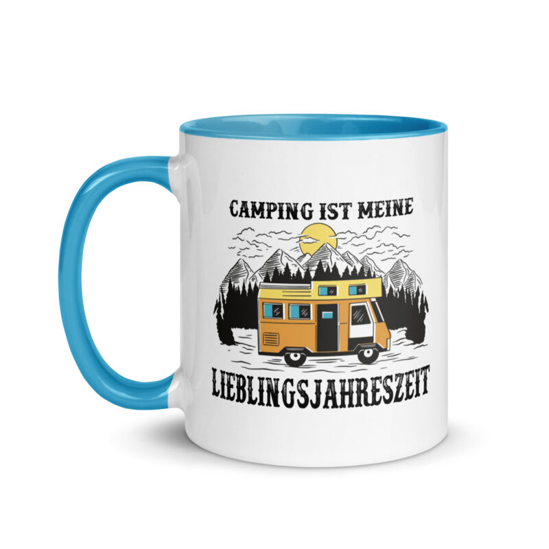 Camping ist meine Lieblingsjahreszeit - Tasse mit farbiger Innenseite – Bild 12