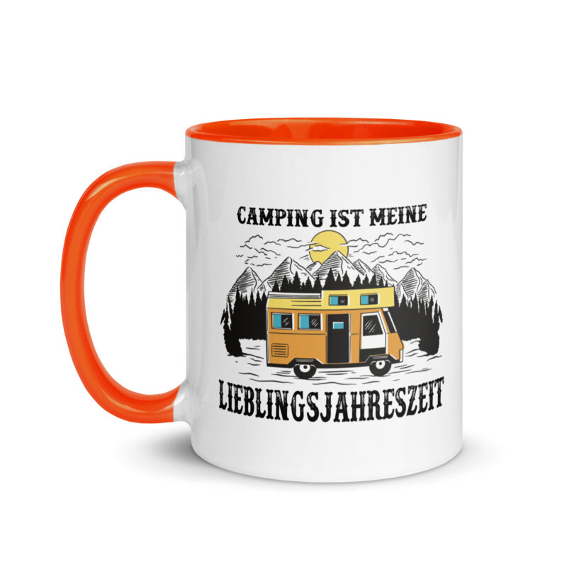 Camping ist meine Lieblingsjahreszeit - Tasse mit farbiger Innenseite – Bild 9