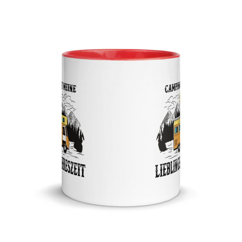 Camping ist meine Lieblingsjahreszeit - Tasse mit farbiger Innenseite – Bild 5