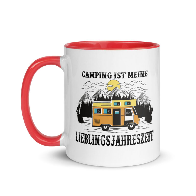 Camping ist meine Lieblingsjahreszeit - Tasse mit farbiger Innenseite – Bild 6