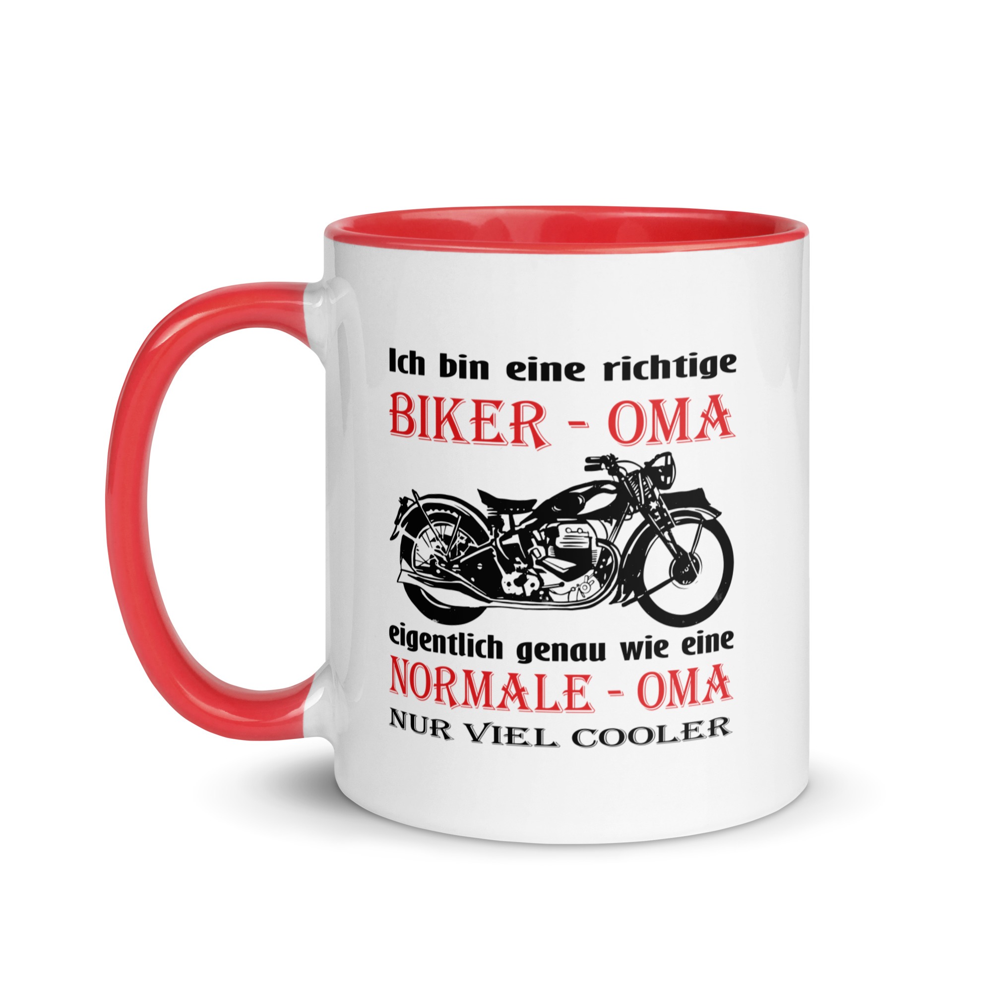 Ich bin eine richtige Biker – Oma, eigentlich genau wie eine Normale – Oma, nur viel cooler – Tasse mit farbiger Innenseite – Bild 6