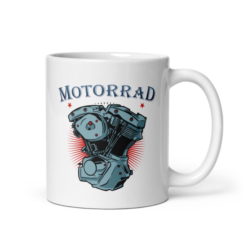 Motorrad - Biker - Weiße, glänzende Tasse