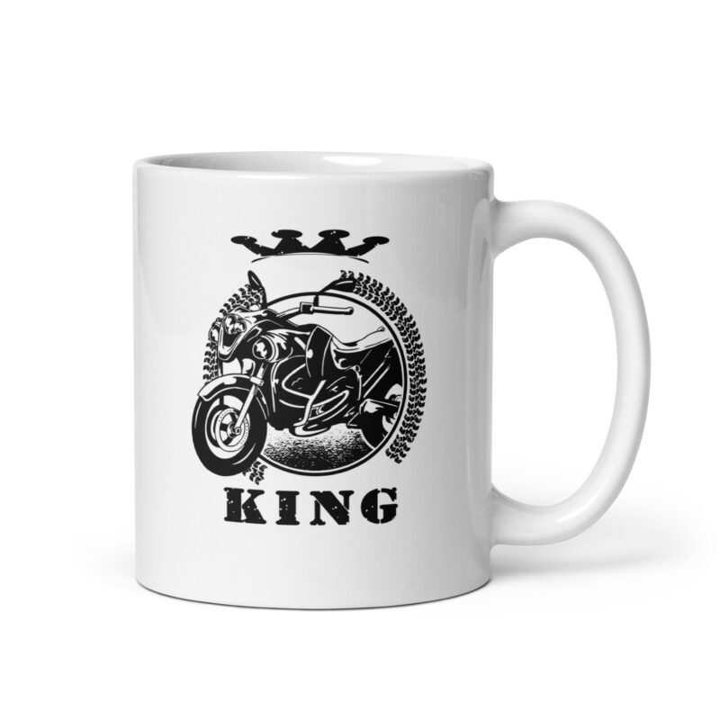Biker King Motorrad König - Weiße, glänzende Tasse