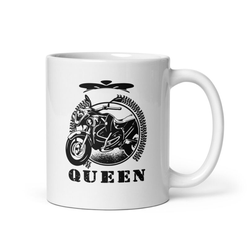 Biker Queen Motorrad Königin - Weiße, glänzende Tasse