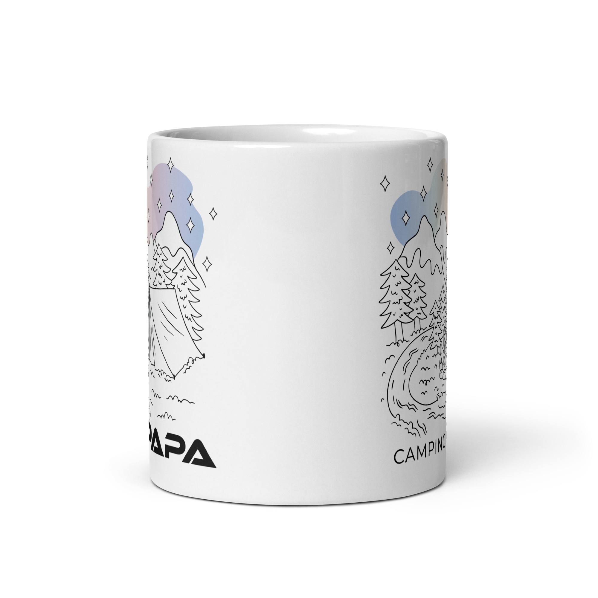 Camping Papa - Weiße, glänzende Tasse – Bild 3