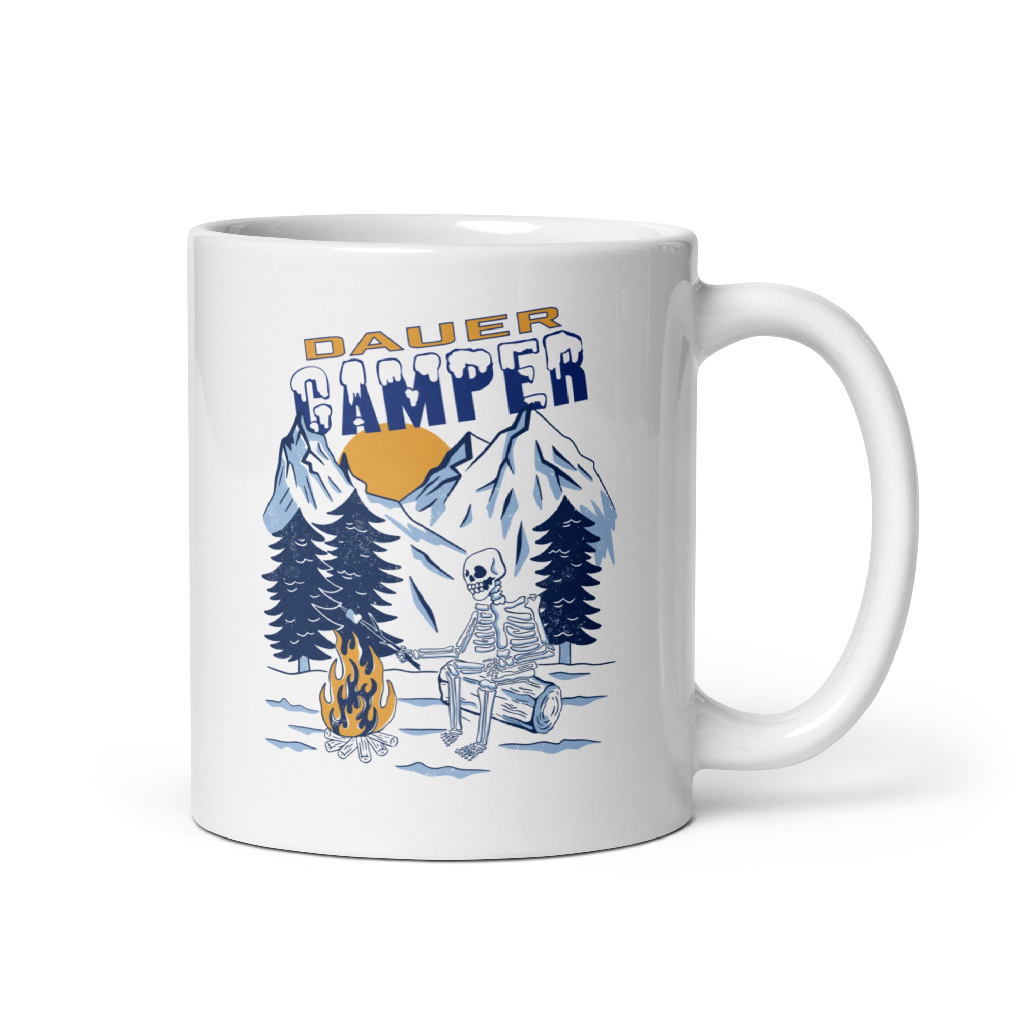 Dauercamper - Camping - Weiße, glänzende Tasse