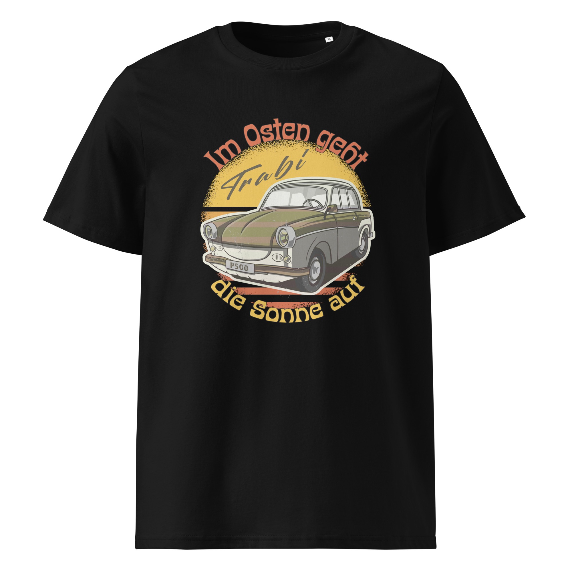 Im Osten geht die Sonne auf - Trabant - Trabi - Unisex-Bio-Baumwoll-T-Shirt – Bild 2