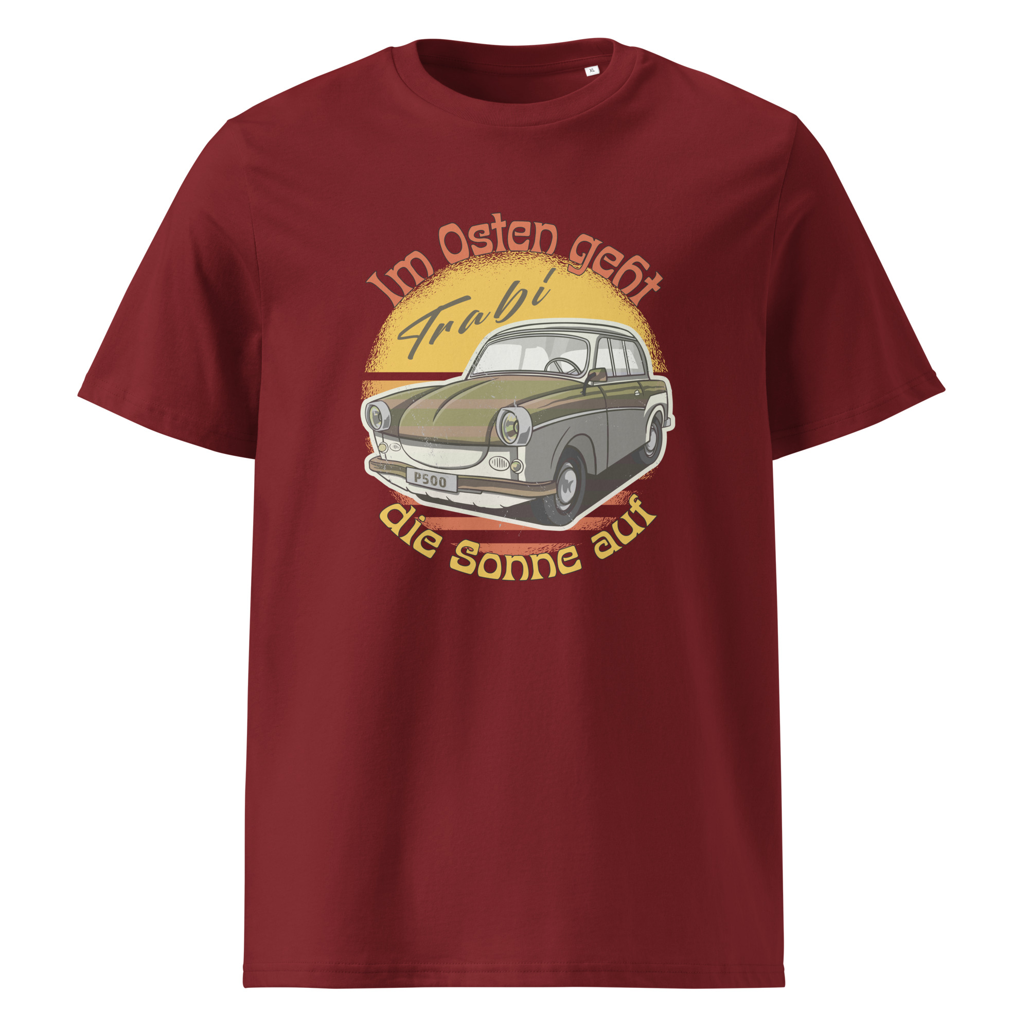 Im Osten geht die Sonne auf - Trabant - Trabi - Unisex-Bio-Baumwoll-T-Shirt – Bild 4