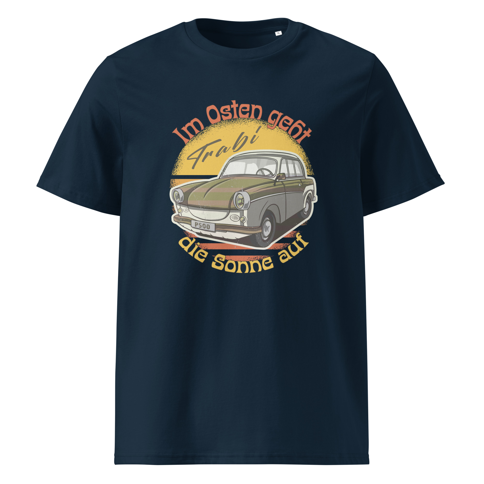 Im Osten geht die Sonne auf - Trabant - Trabi - Unisex-Bio-Baumwoll-T-Shirt – Bild 3