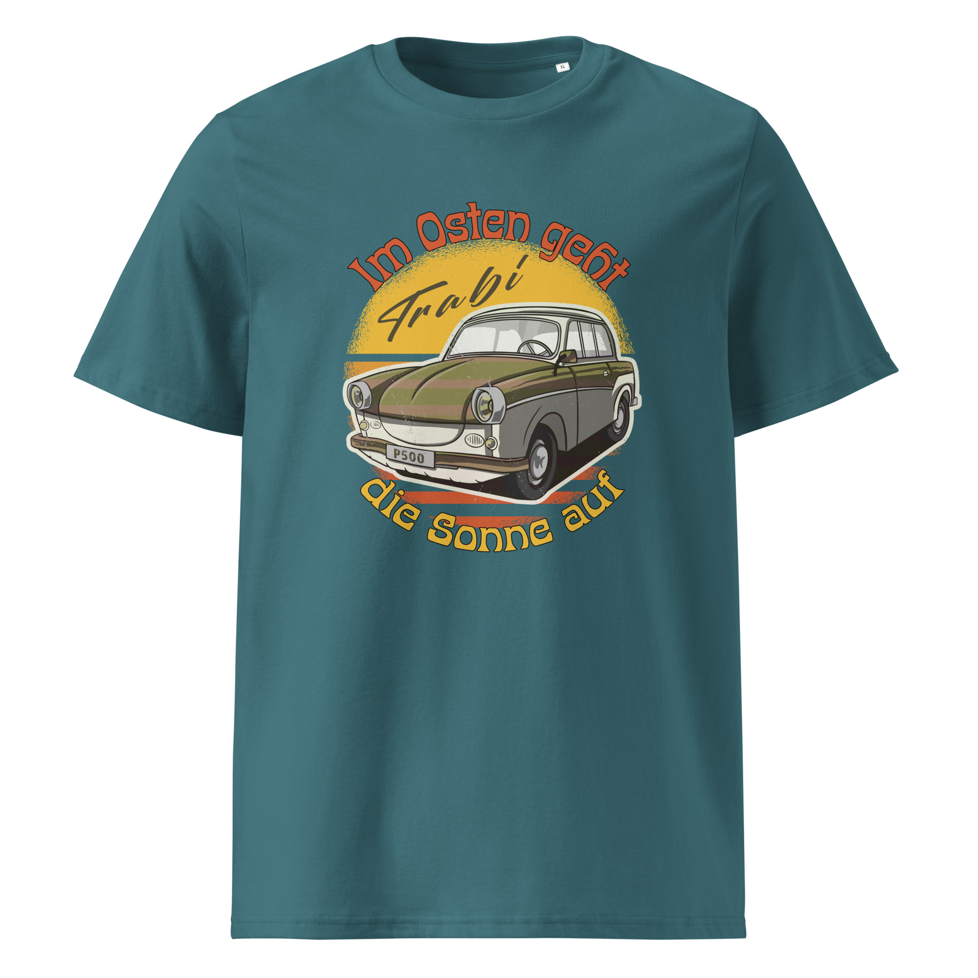 Im Osten geht die Sonne auf - Trabant - Trabi - Unisex-Bio-Baumwoll-T-Shirt – Bild 6