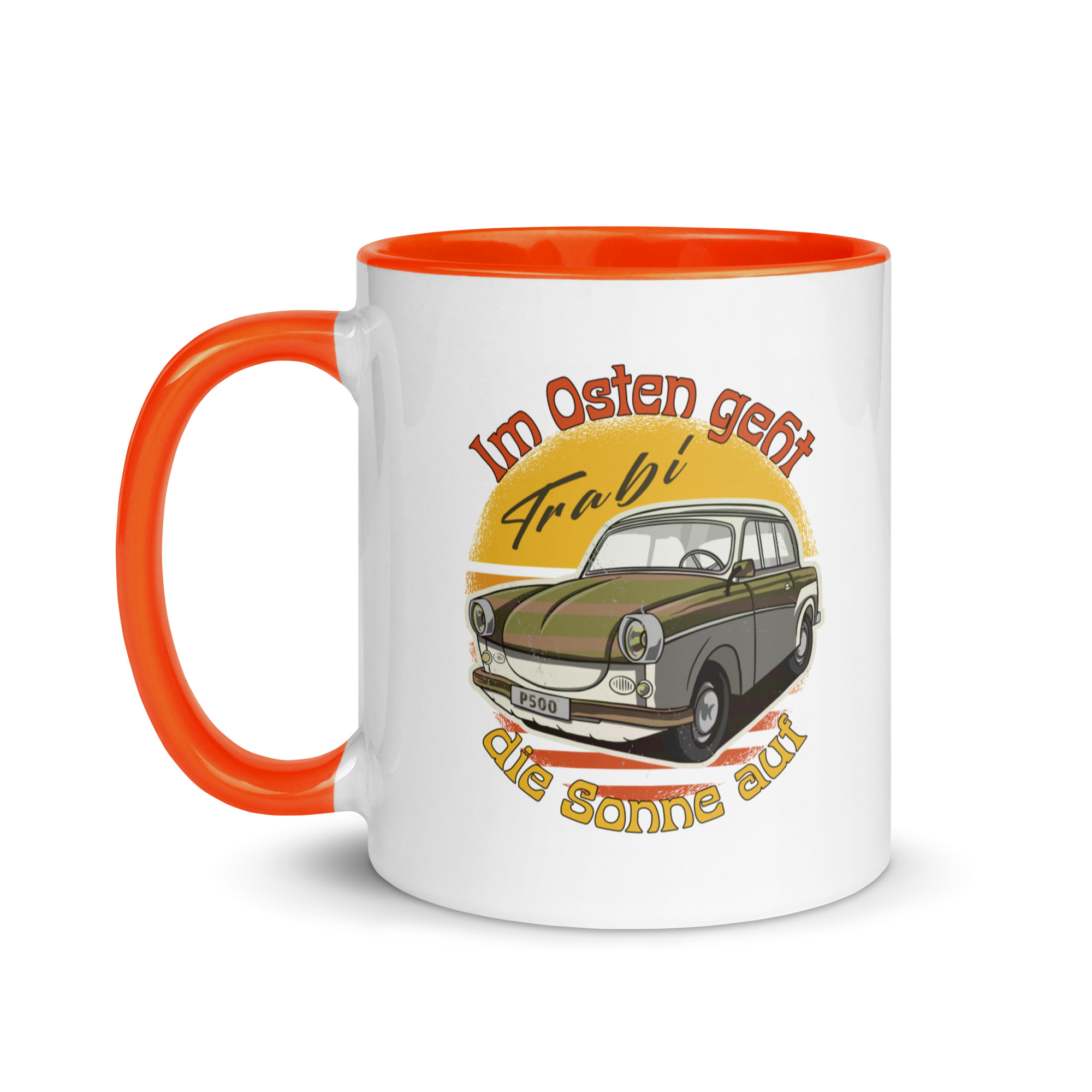 Im Osten geht die Sonne auf - Trabant - Trabi - Tasse mit farbiger Innenseite – Bild 9