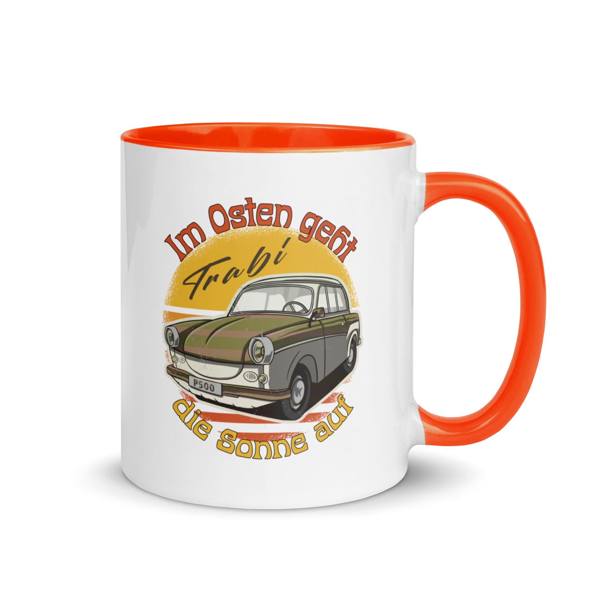 Im Osten geht die Sonne auf - Trabant - Trabi - Tasse mit farbiger Innenseite – Bild 7
