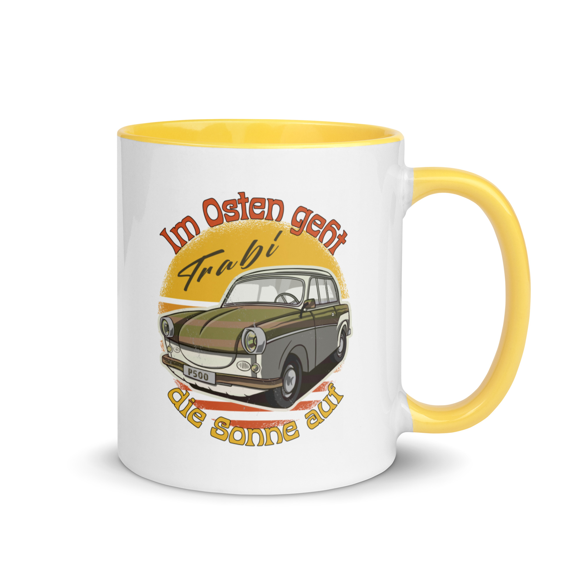Im Osten geht die Sonne auf - Trabant - Trabi - Tasse mit farbiger Innenseite – Bild 16