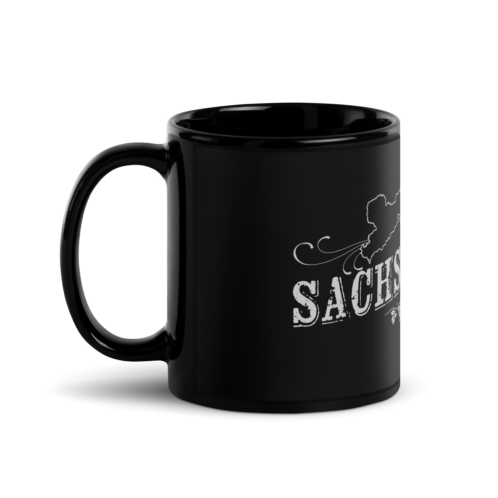 SACHSENKIND - Schwarze glänzende Tasse – Bild 2