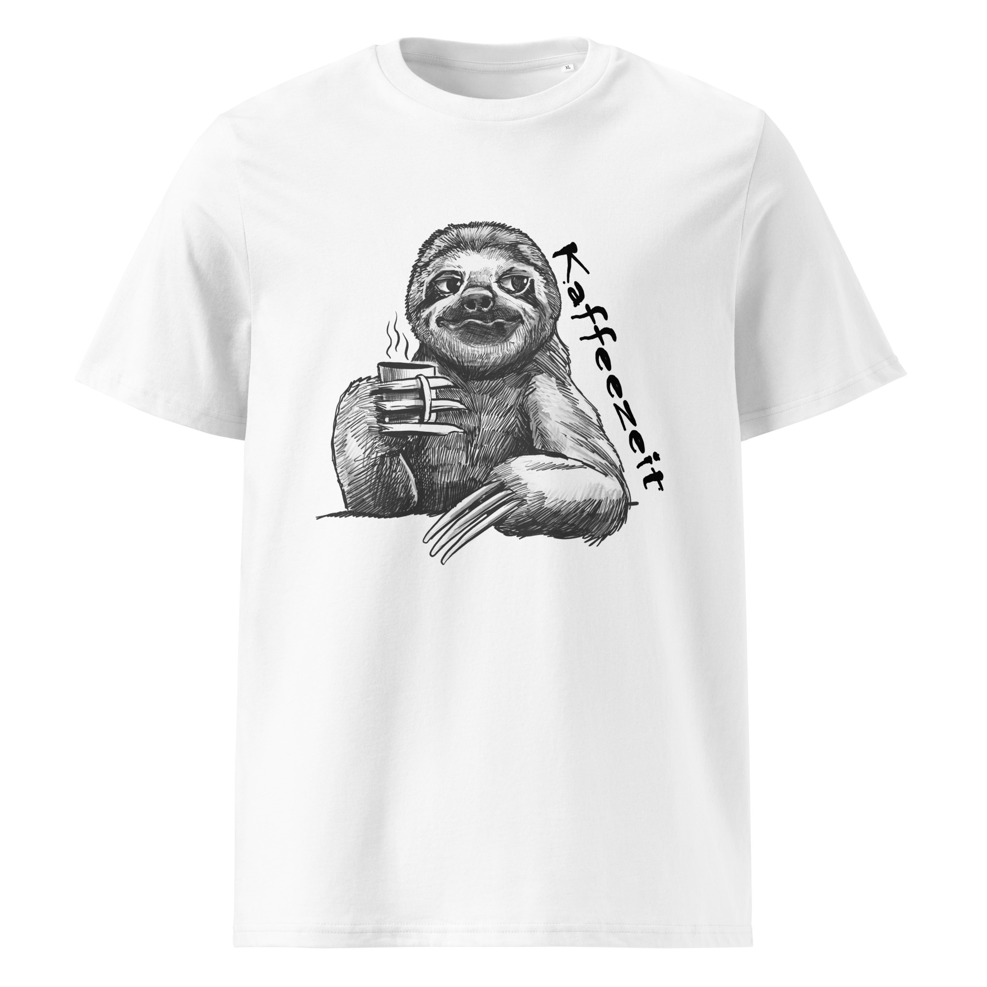 Kaffeezeit - Faultier - Unisex-Bio-Baumwoll-T-Shirt