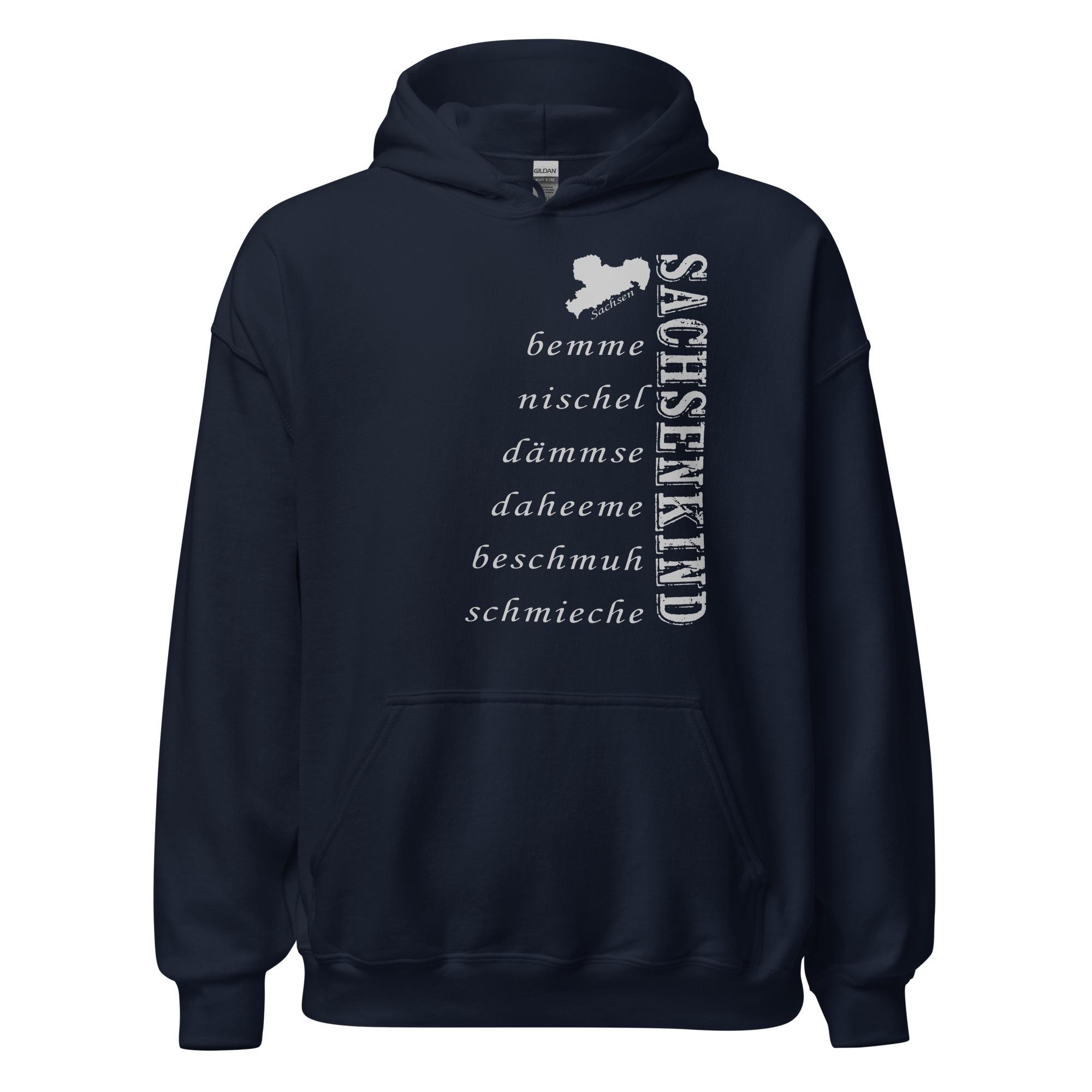SACHSENKIND - Dialekt - Wörter - Unisex-Kapuzenpullover – Bild 3