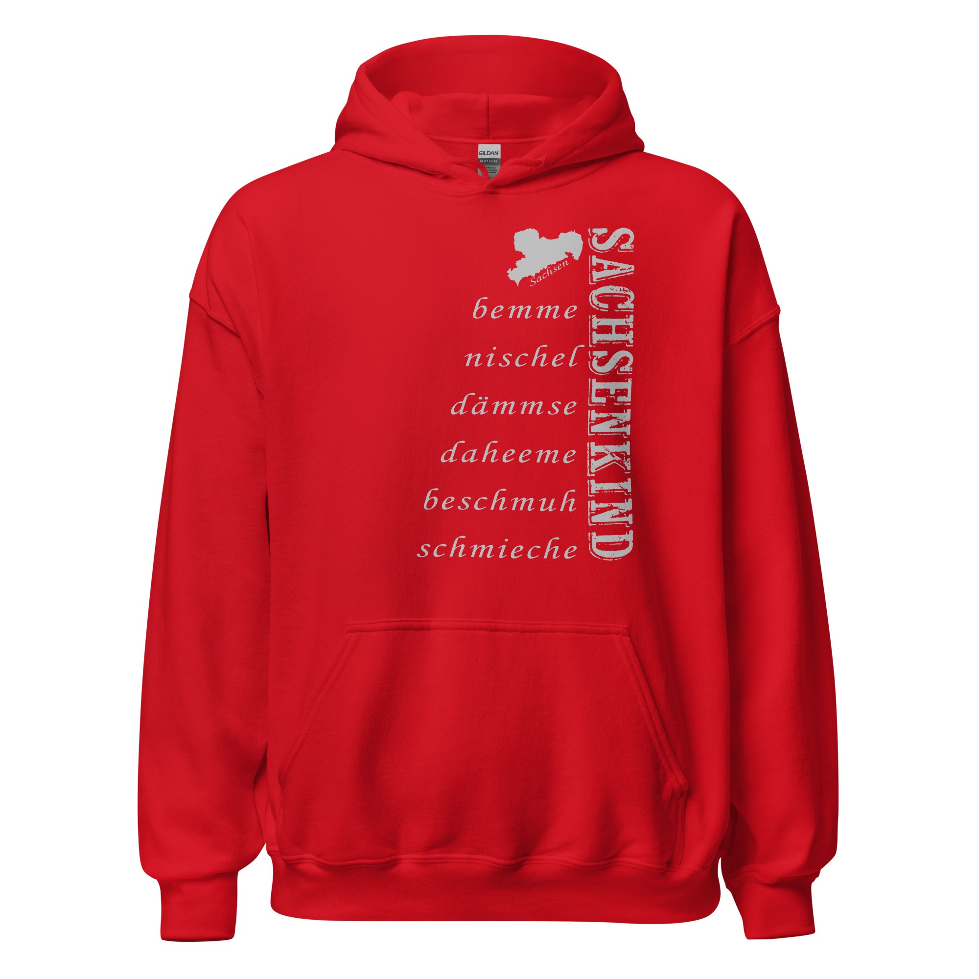 SACHSENKIND - Dialekt - Wörter - Unisex-Kapuzenpullover – Bild 4