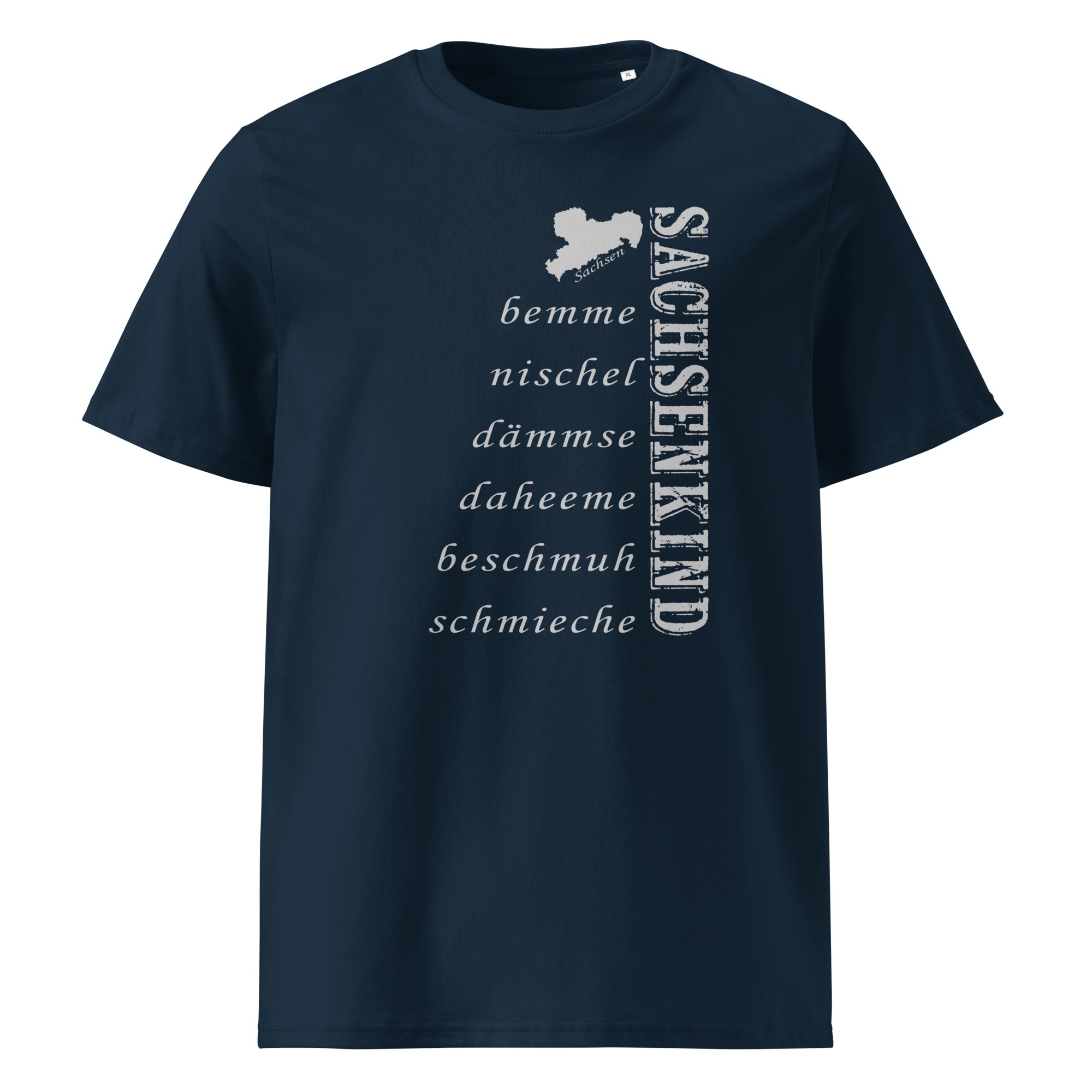 SACHSENKIND - Dialekt - Wörter - Unisex T-Shirt aus Bio-Baumwolle – Bild 3