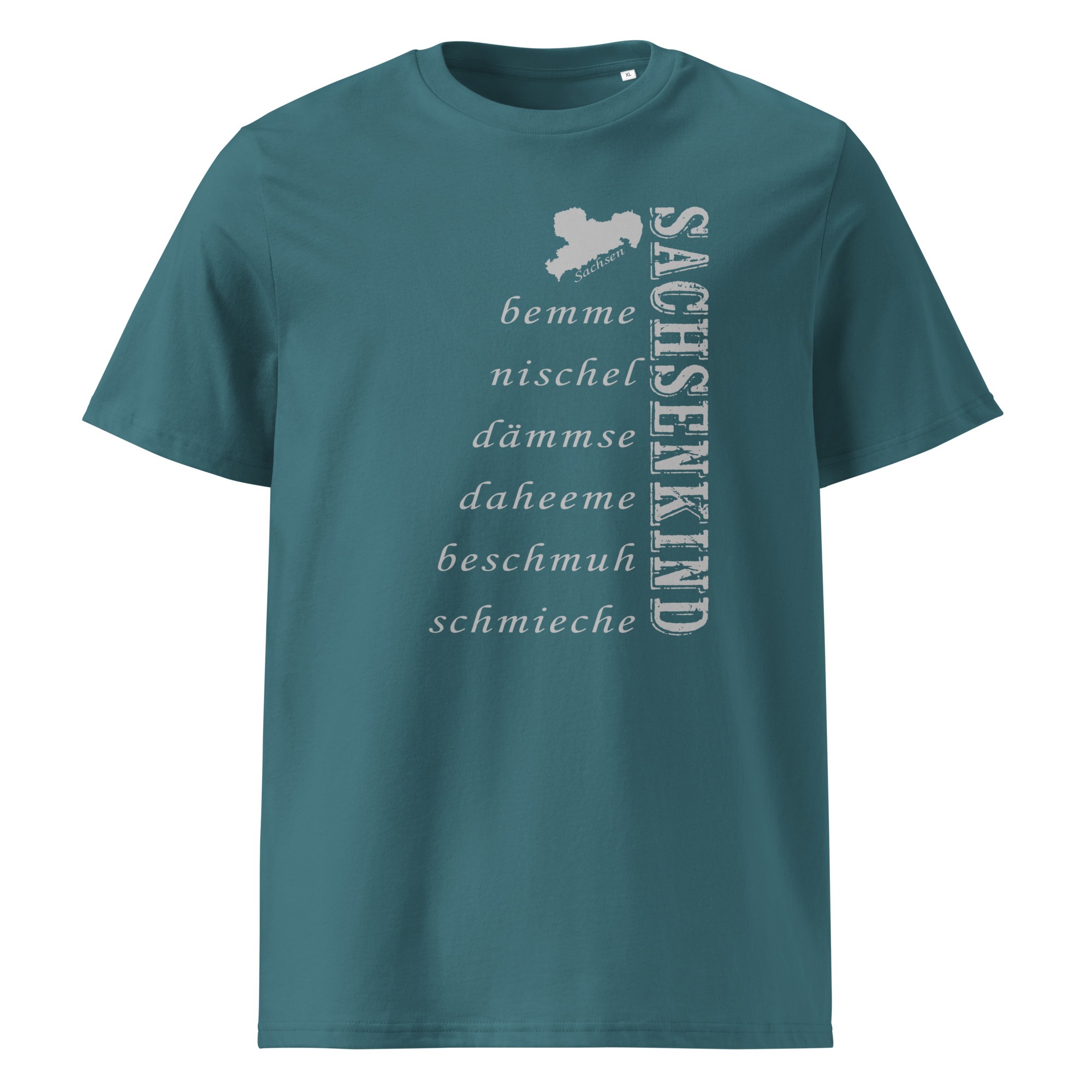 SACHSENKIND - Dialekt - Wörter - Unisex T-Shirt aus Bio-Baumwolle – Bild 5