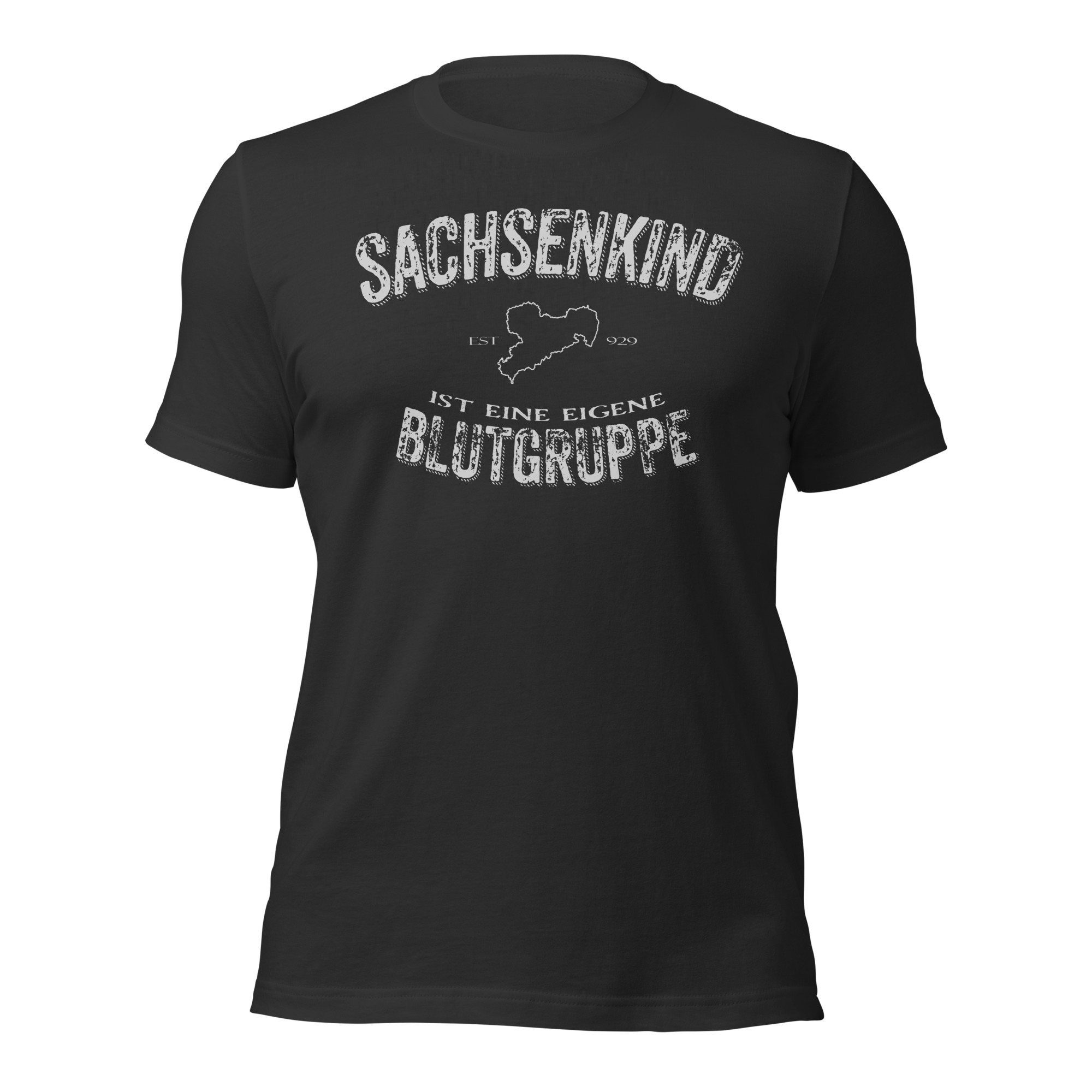 SACHSENKIND - Blutgruppe - Damen-Unisex-T-Shirt – Bild 3