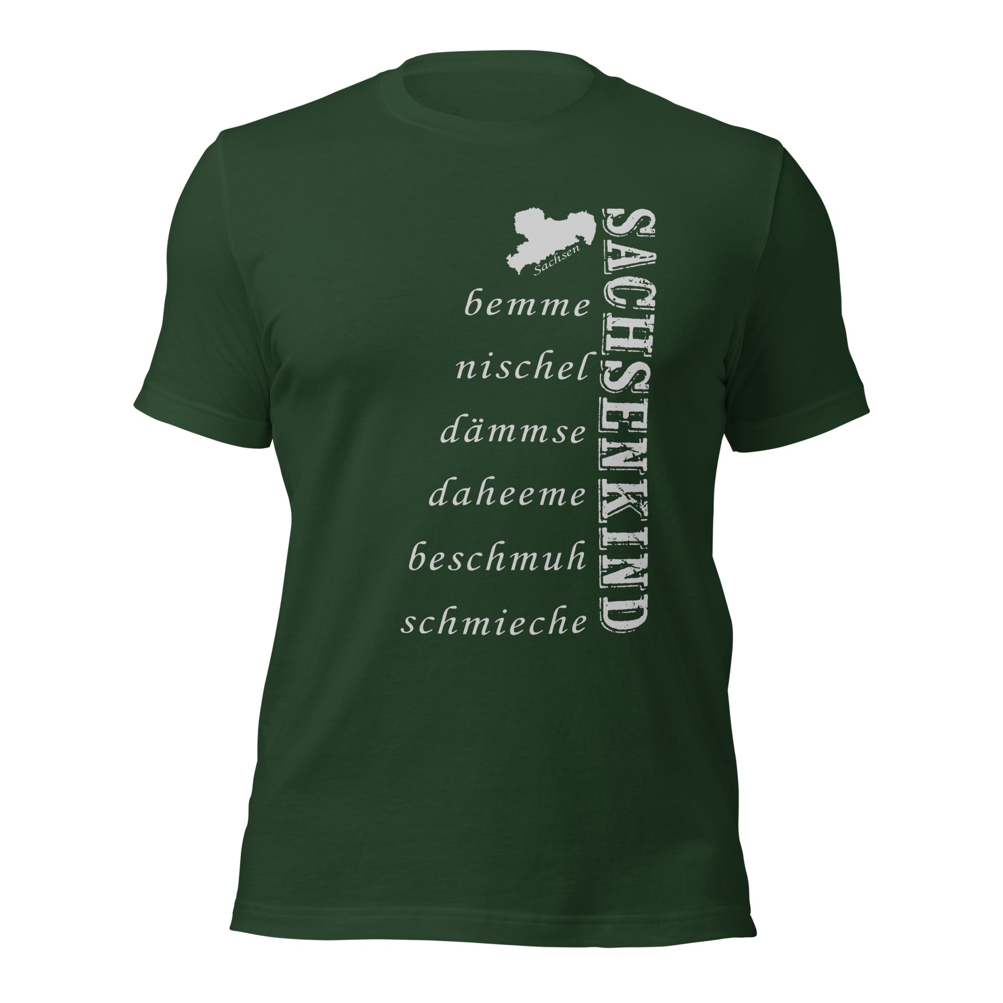SACHSENKIND - Dialekt - Wörter - Damen-Unisex-T-Shirt – Bild 5