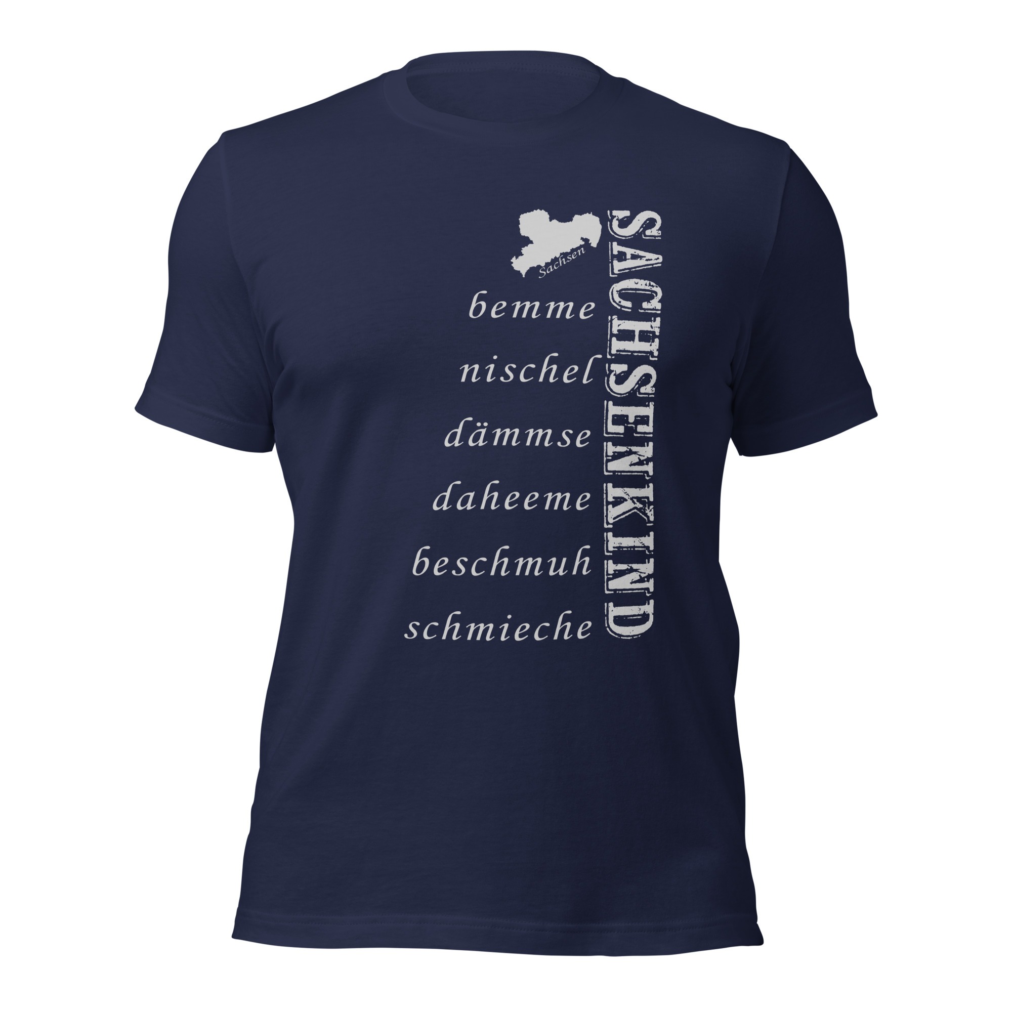 SACHSENKIND - Dialekt - Wörter - Damen-Unisex-T-Shirt – Bild 3
