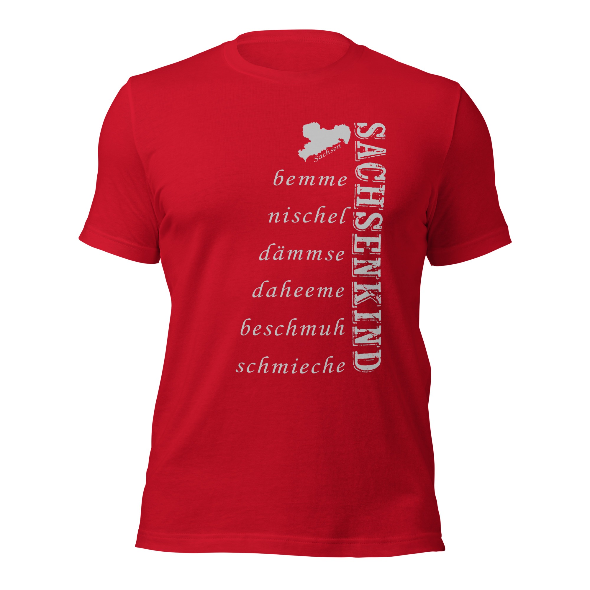 SACHSENKIND - Dialekt - Wörter - Damen-Unisex-T-Shirt – Bild 4