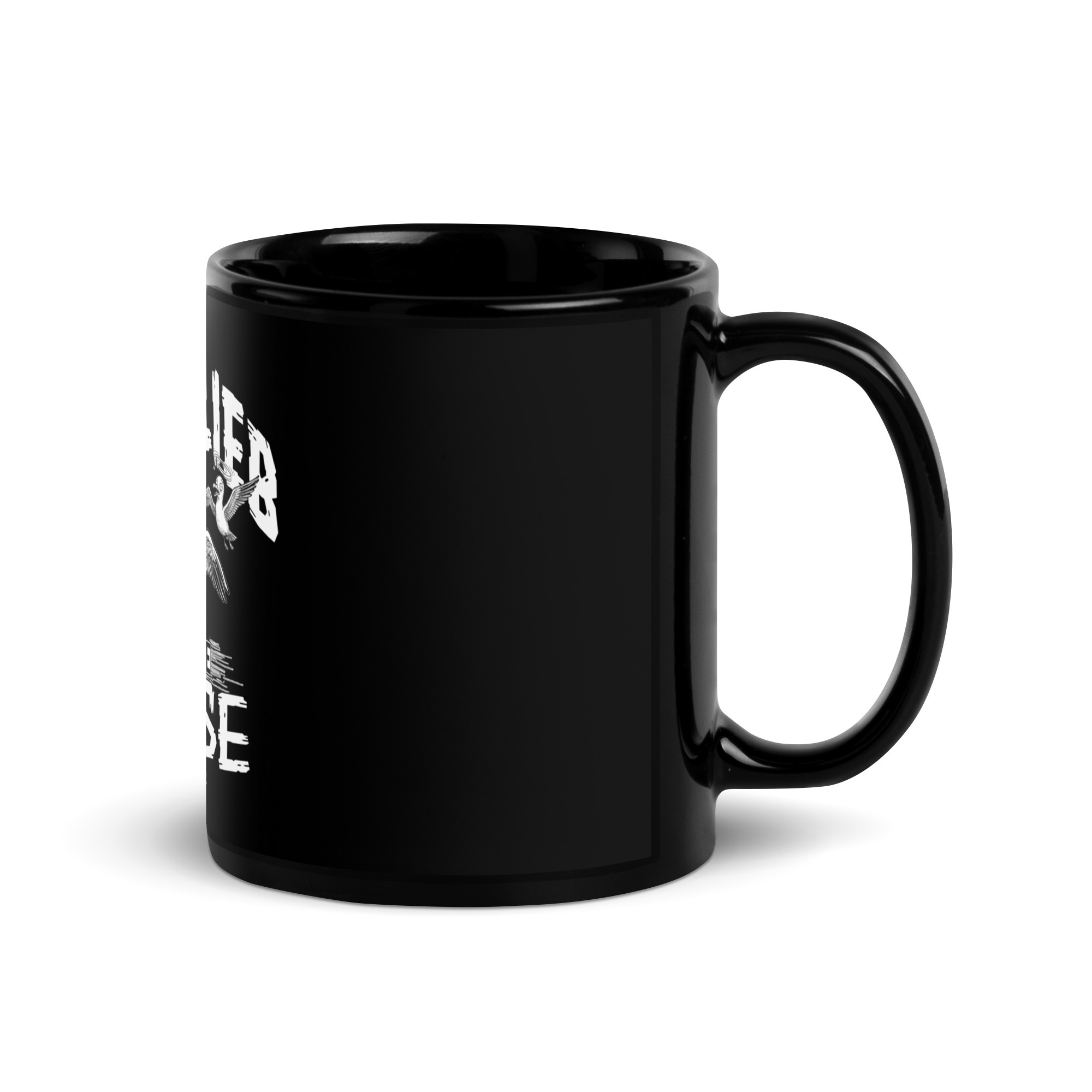 Laut, Lieb und ne Meise - Schwarze glänzende Tasse – Bild 3